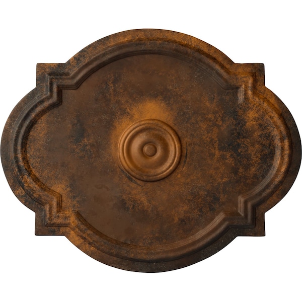 Ekena Millwork Waltz Ceiling Medallion (Fits Canopies up to 4 1/2"), Hand-Painted Rust, 21 1/4"W x 17 3/8"H x 1"P CM21WARUS - main